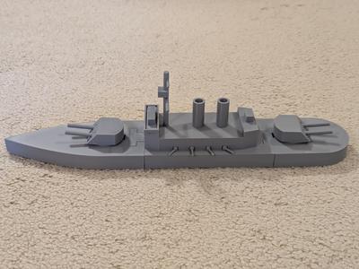 Simple Large Battleship (Snap-fit Turrets and Hull)
