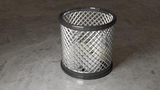 Wireframe Trash Can