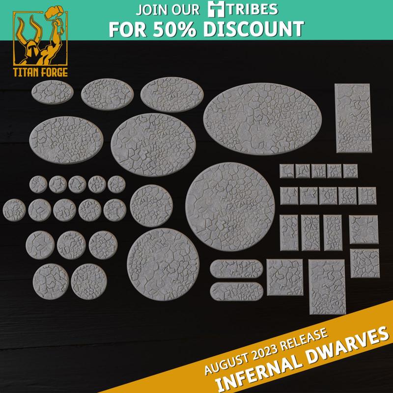 Bases - Infernal Dwarves - Titan Forge Miniatures August 2023