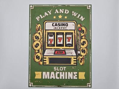 Plaque Vintage Casino Play & Win