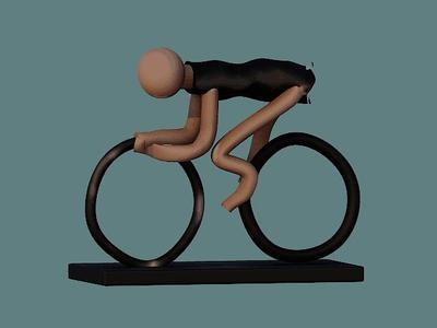 Cyclist sculpture