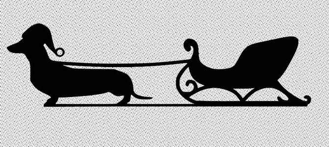 Christmas Dog Wall Art Pulling Sled
