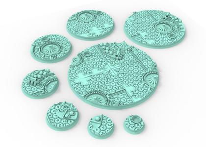 Dark city - 169 Round & Oval bases for wargame set 5