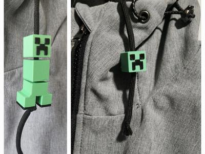 Minecraft Creeper Hoodie Drawstring Beads