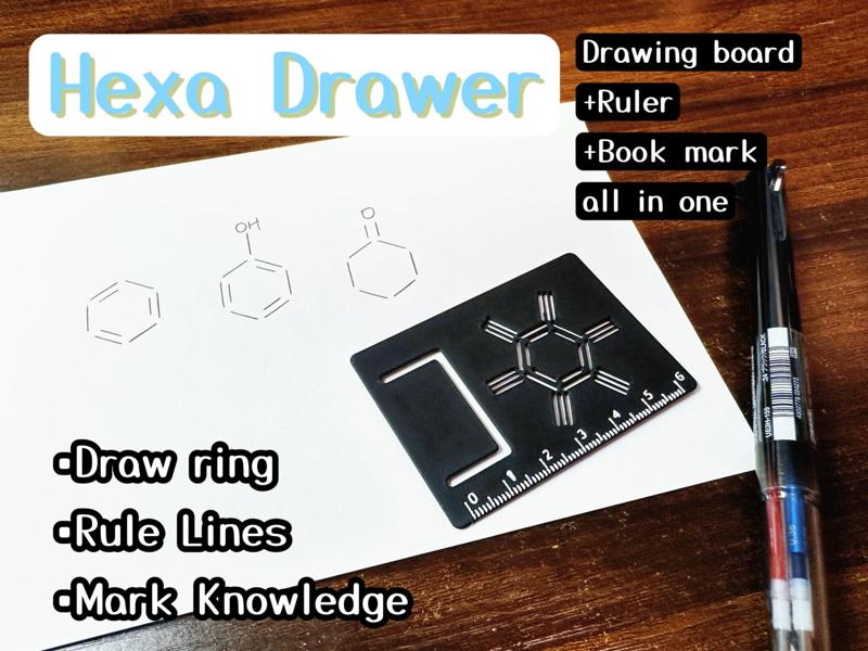 HexaDrawer – Multifunctional Hexagonal Drawing Tool (30-minute print time, uses less than 5g of material)
