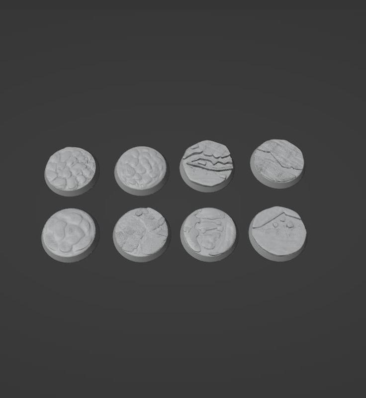 Basalt with Magma Bases 25mm round x8