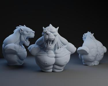 Bust of Feline Beast