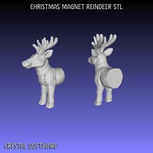 Christmas Reindeer Refrigerator Magnet 3D Printable Digital STL File