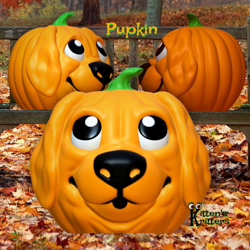 Pupkin the Pumpkin Puppy Figurine