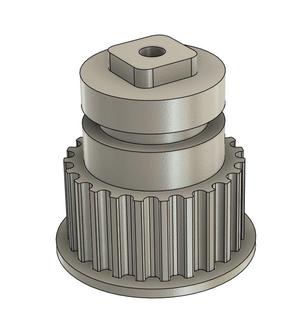 MiniSkiddi V2.0 axle/hub reworked for GT-2 belt