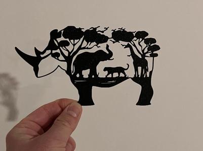 Wall Art Animal - Rhinoceros