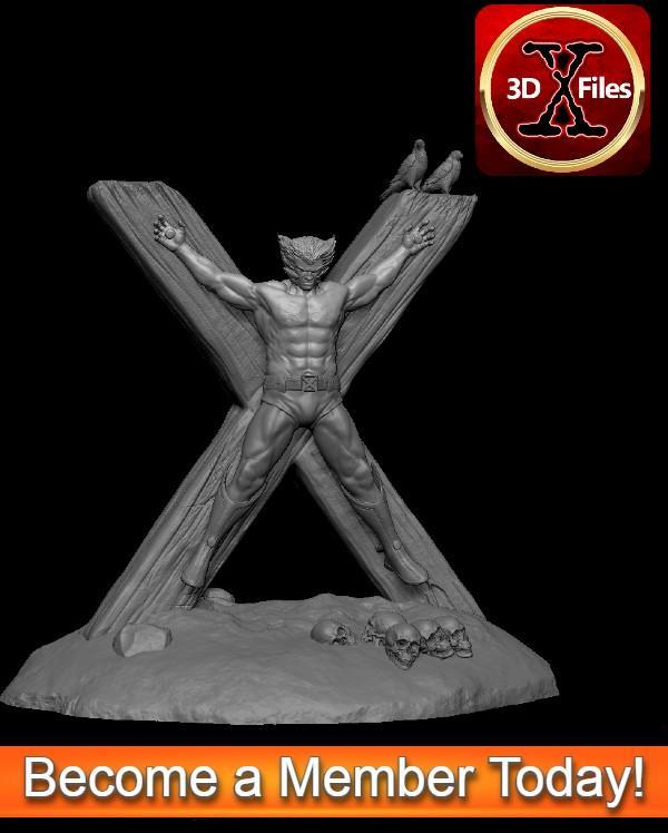 Wolverine Crucified - Uncanny Xmen #251 - Statue - 3D Print File