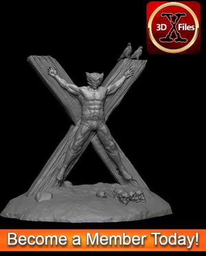 Wolverine Crucified - Uncanny Xmen #251 - Statue - 3D Print File