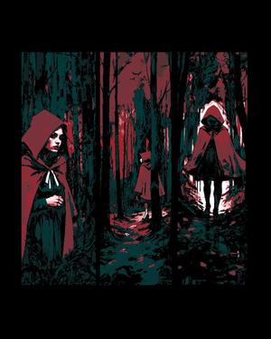 Dark Tales of Little Red Riding Hood in the Oppressive Forest - Set of bookmarks