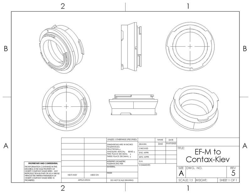 EF-M to Contax-Kiev Adapter