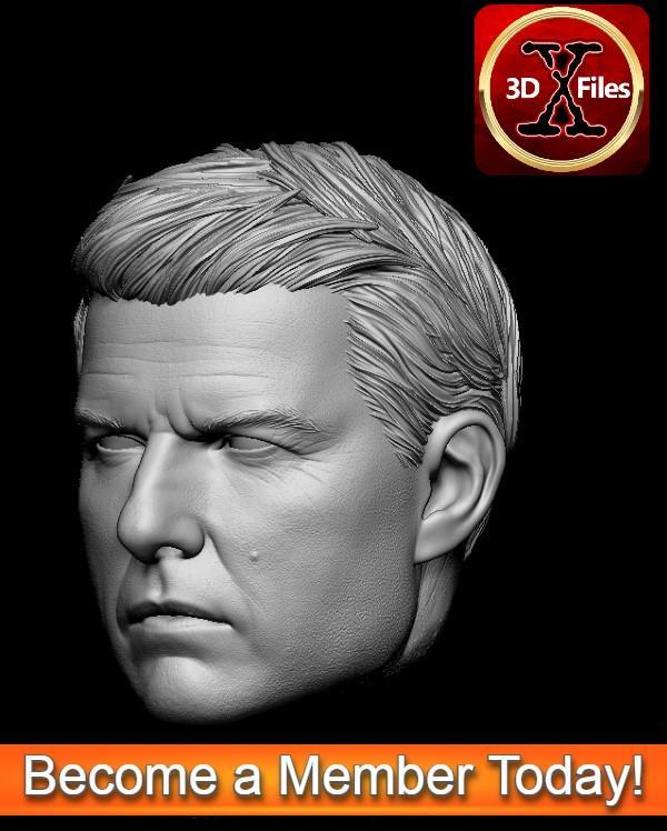 Tom Cruise Head Sculpt - Hot Toys Scale - Custom Action Figure Head