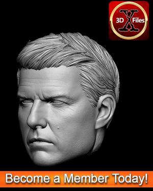 Tom Cruise Head Sculpt - Hot Toys Scale - Custom Action Figure Head