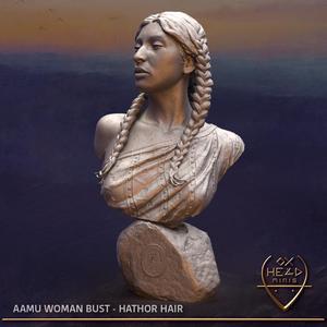 Aamu Woman Bust - Hathor Hair