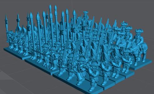 6-15mm Swedish SYW Infantry - Musketeers & Grenadiers in Line Poses (SYW-SE-1.1)