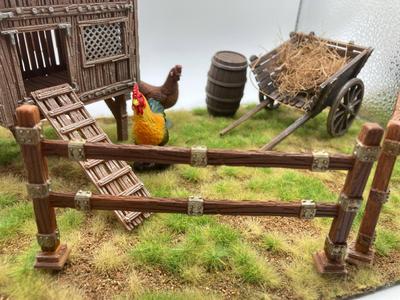 Old wooden Fence with metal elements