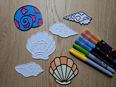 Cute Shells Sea Summer Beach DIY Coloring NO AMS