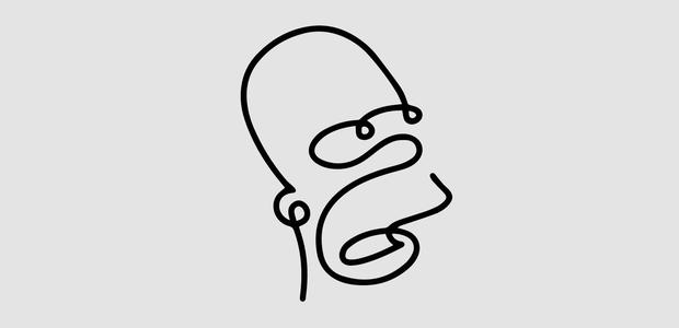 Homer Simpson Line Art