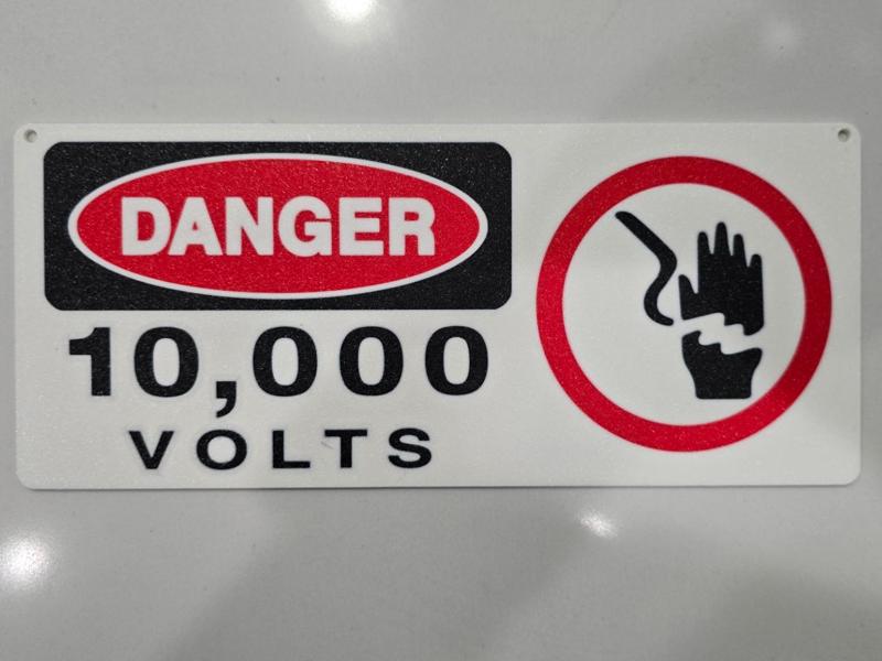 Jurassic Park Screen Accurate 10,000 VOLTS Sign