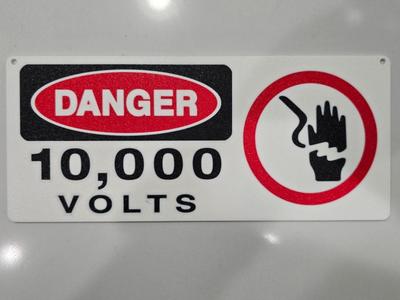Jurassic Park Screen Accurate 10,000 VOLTS Sign