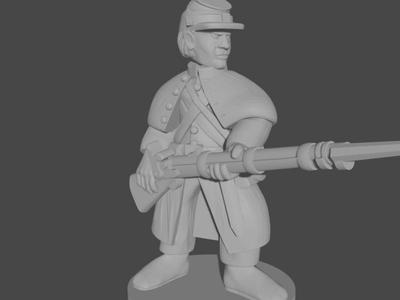 10-15mm American Civil War Infantry in Greatcoats Bayonets Raised UA-56