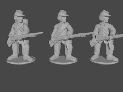 10-15mm American Civil War Infantry in Sack Coats Bayonets Raised UA-36