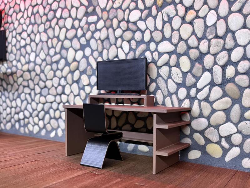 miniature desck & chair dollhouse various scale 