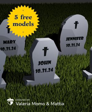 Gravestone Halloween Customizable (reverse print)