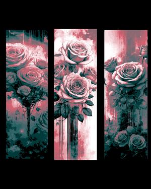 Artwork sharing Pink Roses - Set of Bookmarks