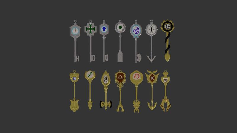 All FairyTail Celestial and Spirit Keys 3D print model
