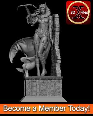 Huntress Statue - DC Comics Statue - 3D Print File STL