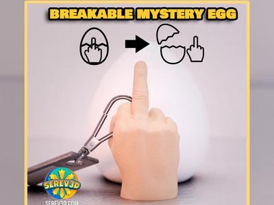 Middle Finger Keychain in Breakable Easter Egg