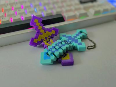 Flexi Minecraft Sword Fidget Toy (& Keychain!)