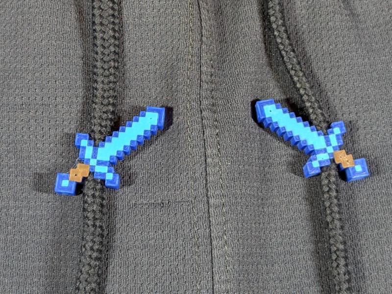 Minecraft Sword Hoodie Drawstring Bead