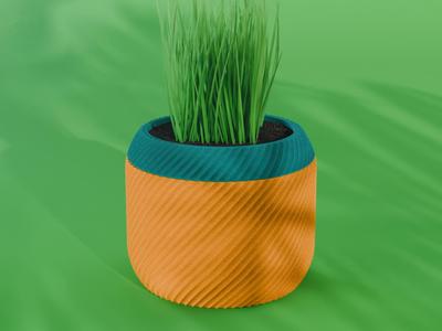 Sei Planter Pot, Scalloped Reverse Diagonal | Small, Medium, Large | Self Watering and Drip Tray 