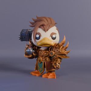 warrior duck with war hammer