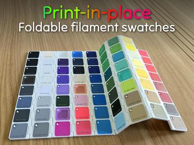Filament color swatch foldable ● print-in-place