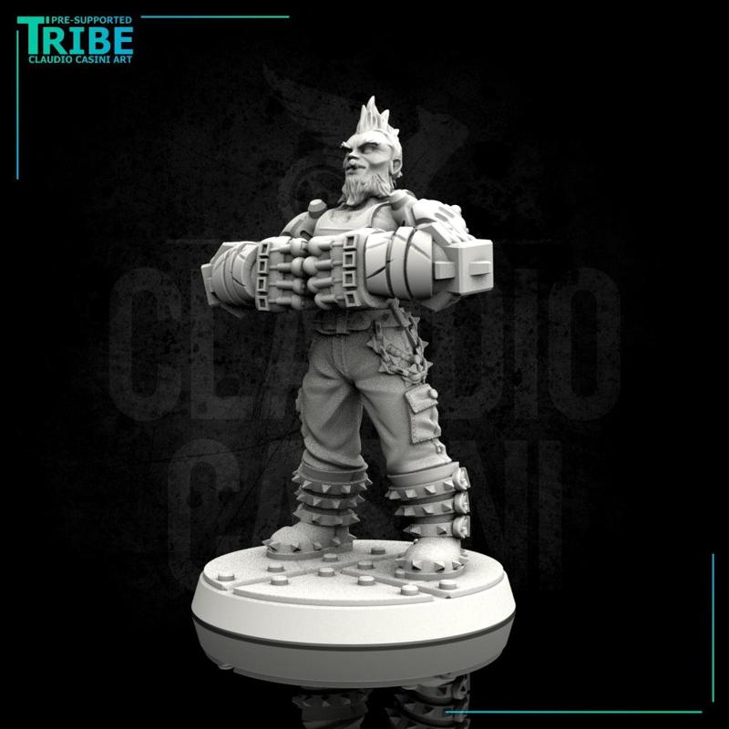 (0087) Male big guy cyberpunk with big arms