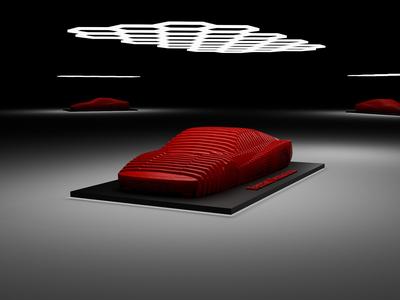 Ferrari Testarossa layered sculpture
