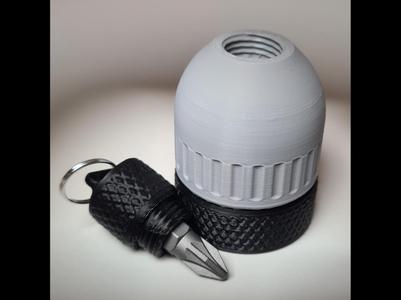 Bit holder with magnet and container for 7 bits