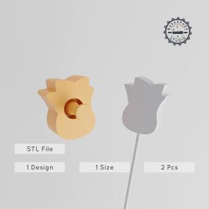 Rose Cake Pop Mold Set, Flower & Blossom Design, Nature-Inspired STL for 3D Printing PRODUCT_1033
