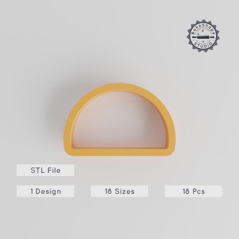 Semi Circle Shape Cutter Set, 18 Sizes 0.75"-5", Perfect for Cookies, Fondant & Clay, Geometry Design PRODUCT_1161