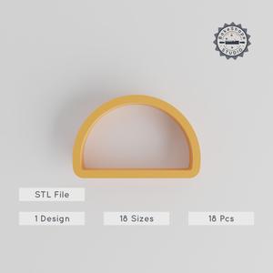 Semi Circle Shape Cutter Set, 18 Sizes 0.75"-5", Perfect for Cookies, Fondant & Clay, Geometry Design PRODUCT_1161