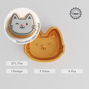 Smile Shape Cutter & Stamp Set, 3 Sizes, Happy Face Cookie Molds, Funny Joyful Design for Fondant PRODUCT_860