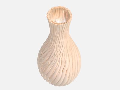 Twisted Ribbed Vase – One-Piece 3D Print