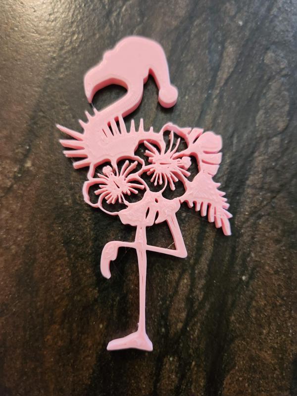 Tropical Flamingo Santa Decoration